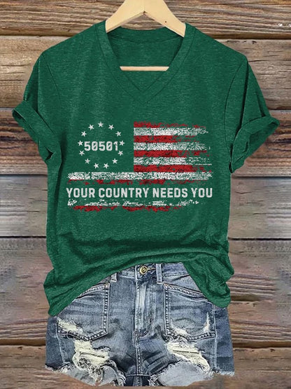 Women's 50501 Your Country Needs You Print T-Shirt