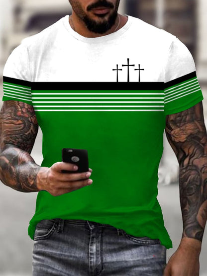 Men's Vintage Faith Cross Print T-Shirt