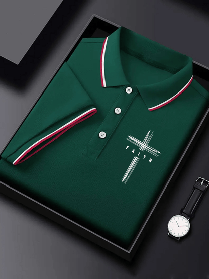 Men's Faith Print Polo Shirt