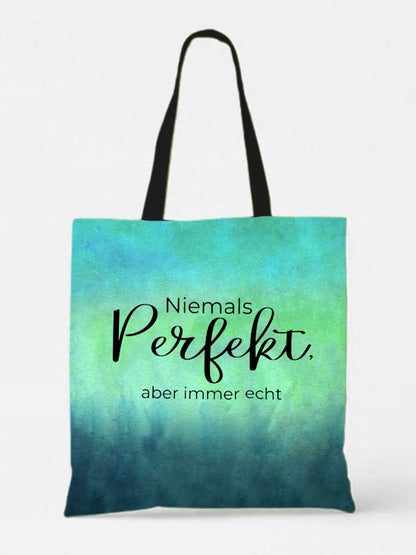 Canvas-Tasche mit Aufdruck „Inspirierende Zitate“ (Deutsch)