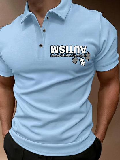 Men's Retro Autism: Seeing The World From A Different Perspective Printed Polo Shirt