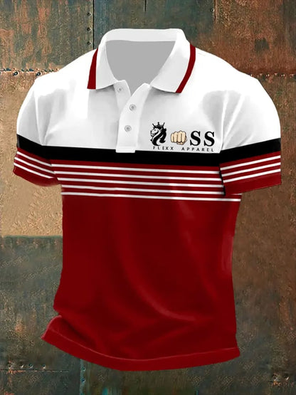 Lässiges Poloshirt für Herren mit Retro-Buchstabendesign