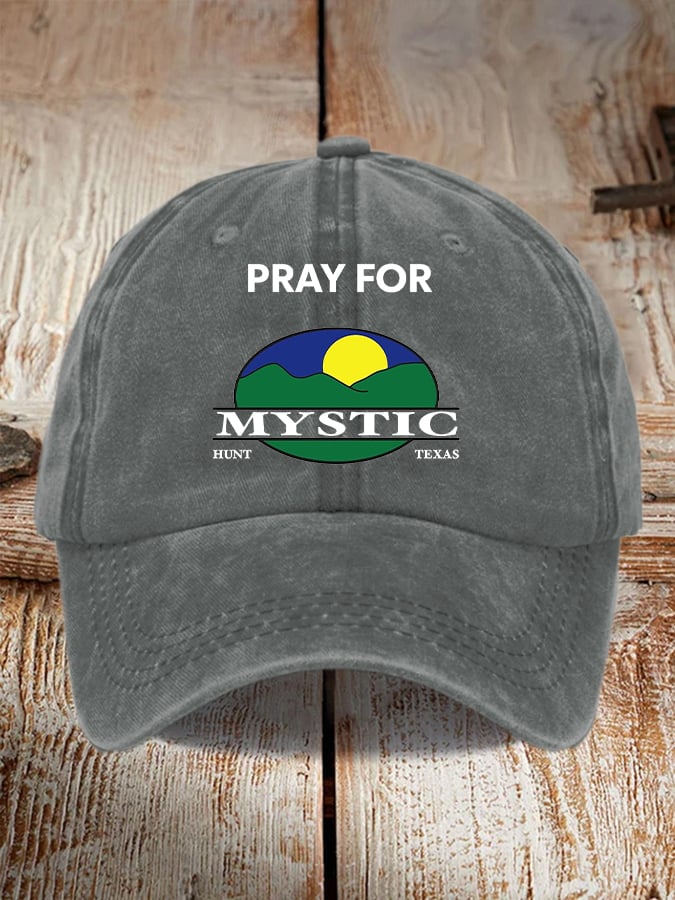 Retro Texas Strong Pray For Mystic Hunt Texas Print Baseball Cap