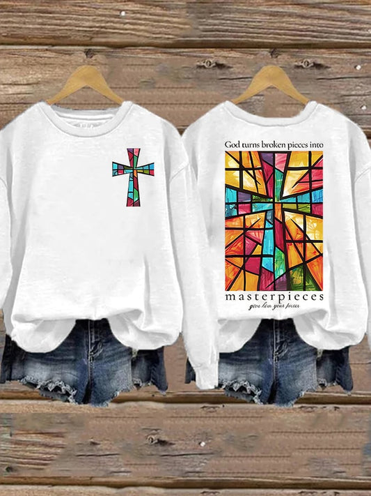 Women's God Turns Broken Pieces Into Masterpieces  Sweatshirt