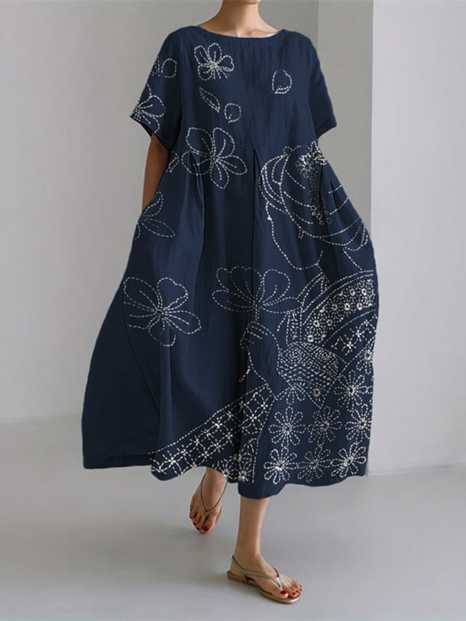 Women's Casual Vintage Geometric Art Dress