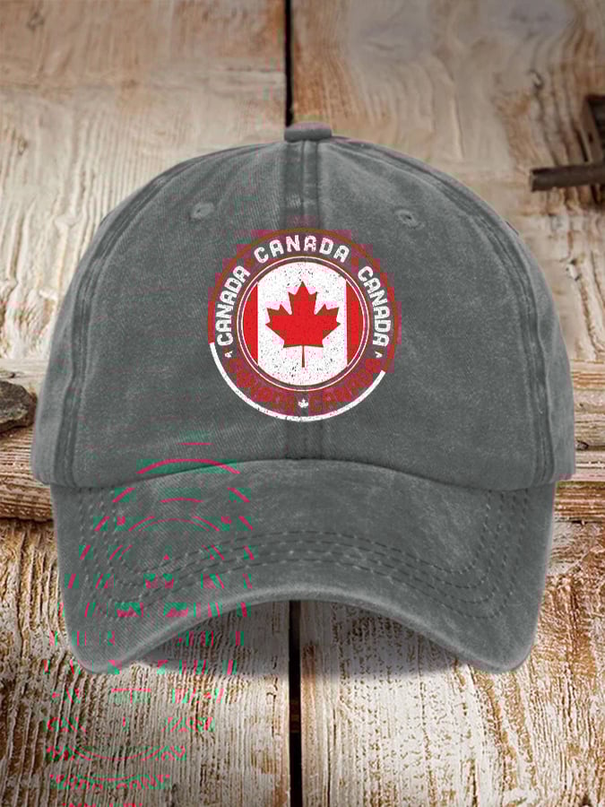 Unisex Retro Canada Day Print Baseball Cap