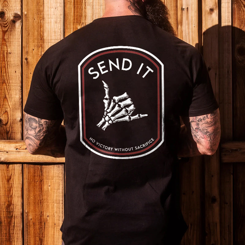 Send It Skull Printed Men's T-shirt