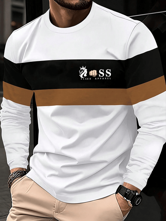 Stilvolles Langarm-T-Shirt mit Buchstaben-Print für Herren