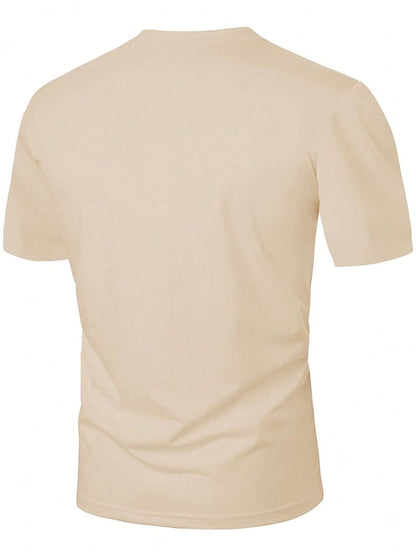 Lässiges T-Shirt mit Rundhalsausschnitt und modischem Aufdruck für Herren