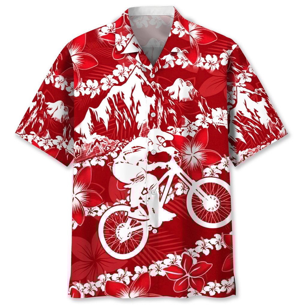 Mountain Bike Red Nature Hawaiian Shirt