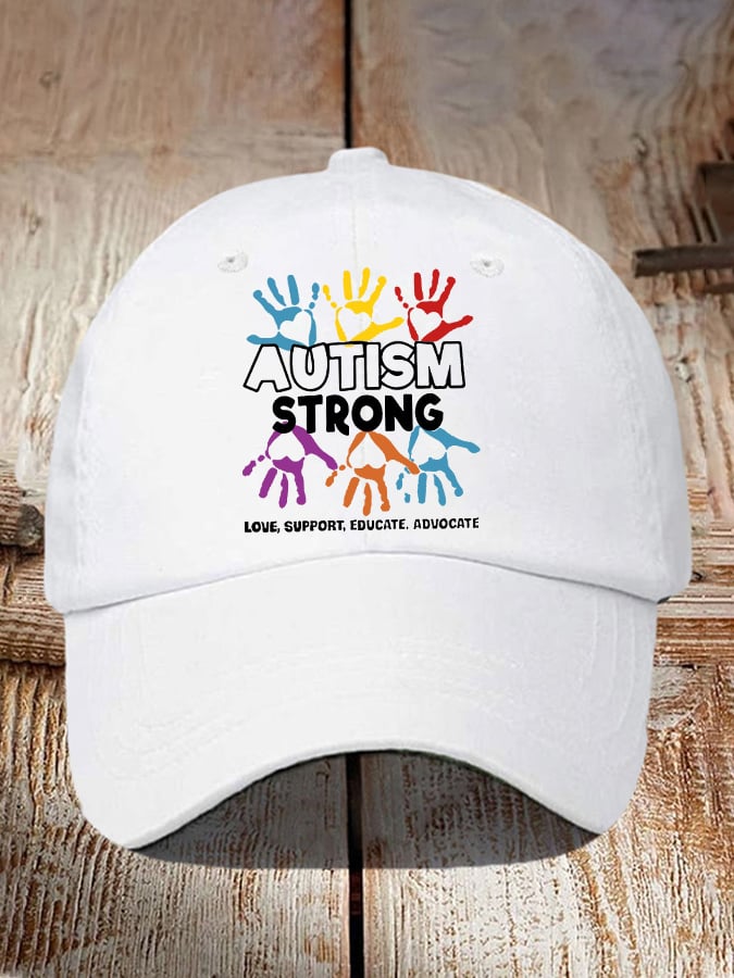 Unisex Autism Dtrong Education Advocates Love Print Baseball Cap