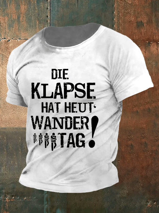 The nuthouse has hiking day today! - Men's round-neck T-shirt