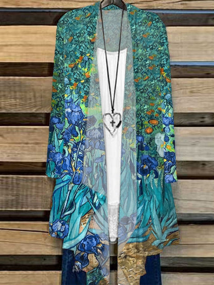 Women's Floral Print Casual Long Sleeve Cardigan