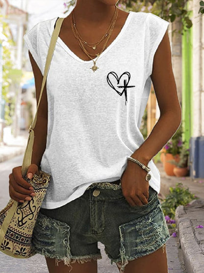 Women's Love Like Jesus Jesus Has My Back PINT Printed Vest