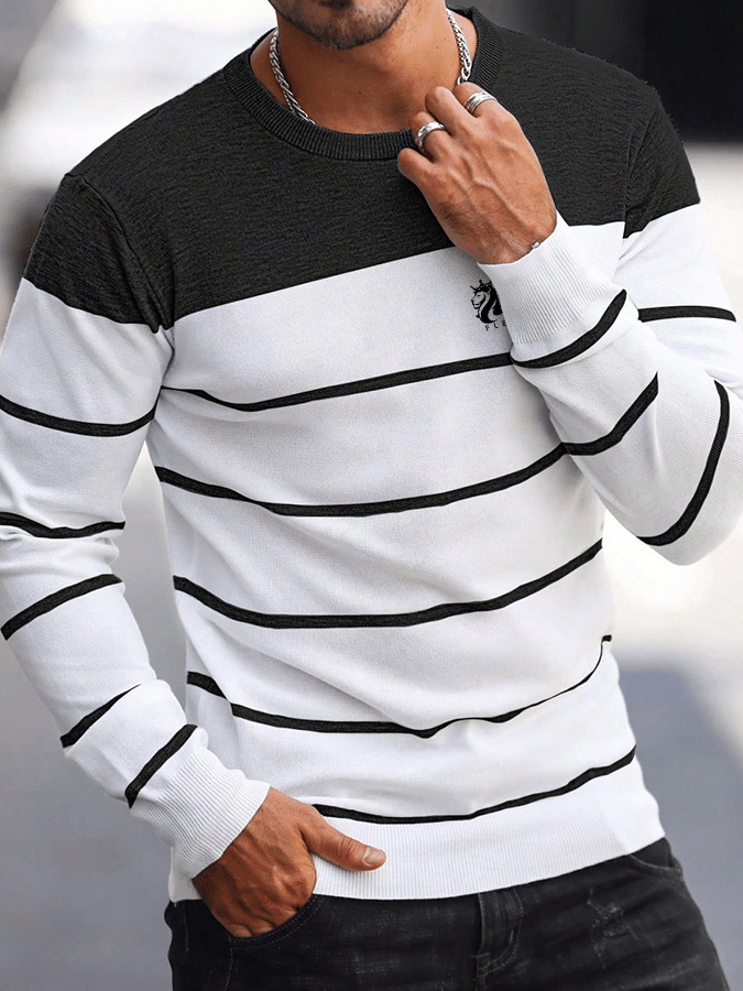 Stilvolles Langarm-T-Shirt mit Buchstaben-Print für Herren