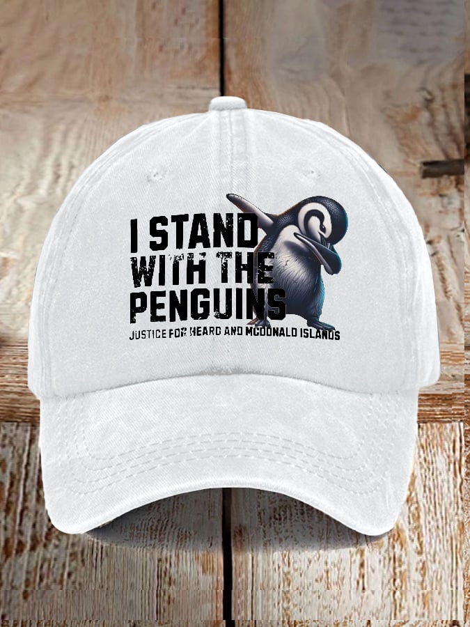 Unisex Istand With The Penguins Justice For Heard And Mcddnald Islands Print Baseball Cap