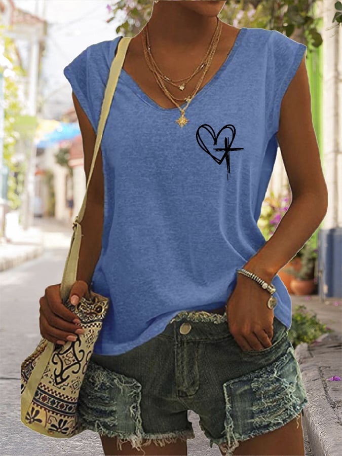 Women's Love Like Jesus Jesus Has My Back PINT Printed Vest