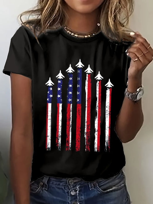 🔥Last Day 49% Off🔥Women's Red White Blue Print T-shirt