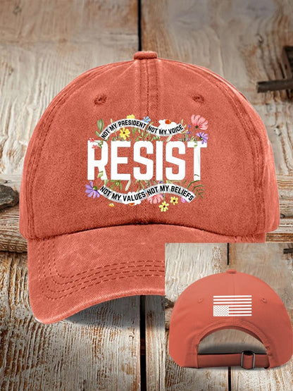 Retro Resist Not My President, Not My Voice, Not My Values, Not My Beliefs Print Baseball Cap