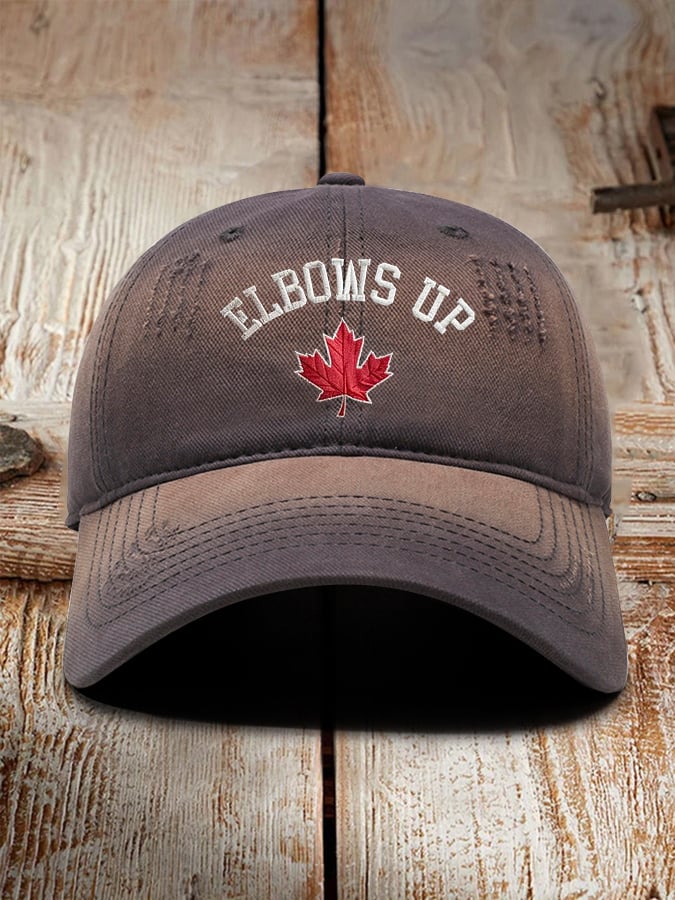 Retro Elbows Up Canada Printed Baseball Cap
