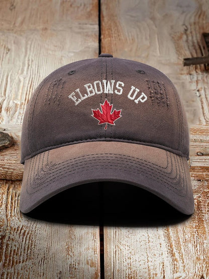 Retro Elbows Up Canada Printed Baseball Cap