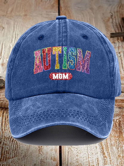 Unisex Autism Mom Print Baseball Cap