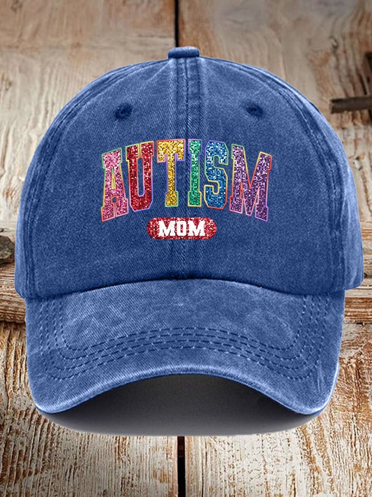 Unisex Autism Mom Print Baseball Cap