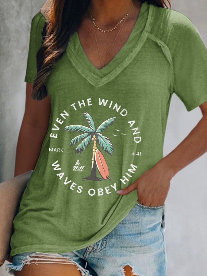 Women'S Casual Christian Scripture Graphic Print Short Sleeve T-Shirt