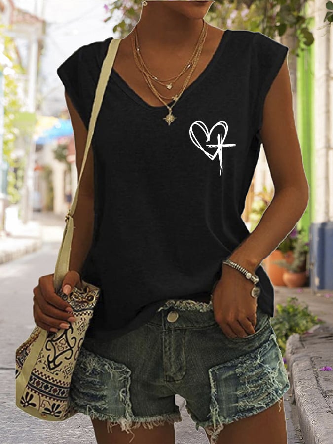 Women's Love Like Jesus Jesus Has My Back PINT Printed Vest