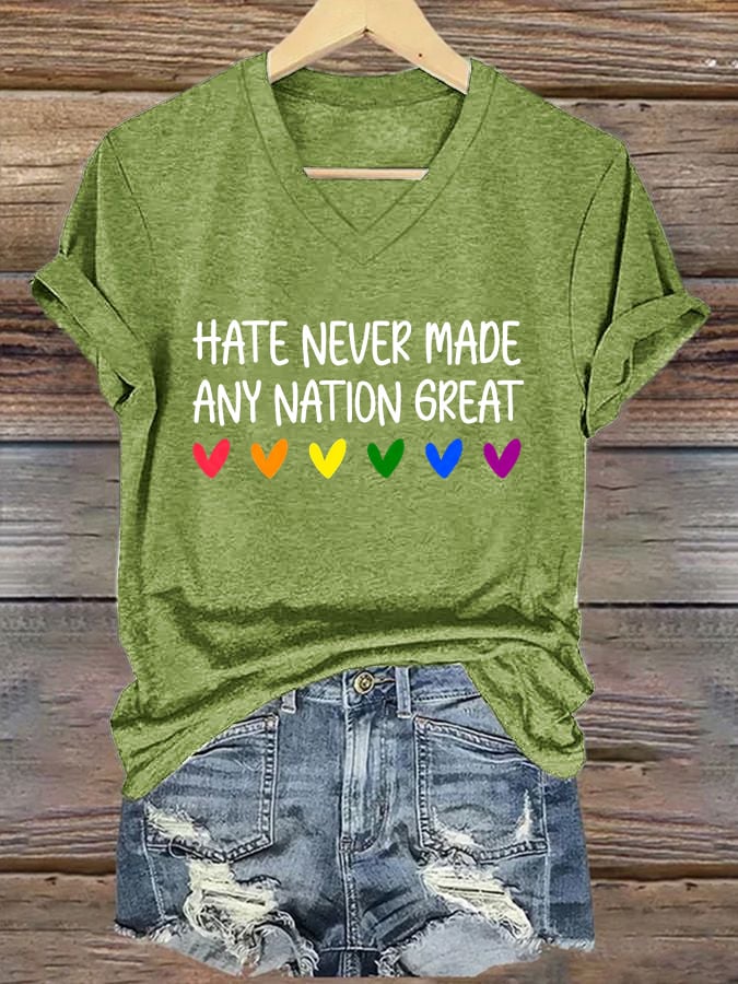 Women's Hate Never Made Any Nation Great Print T-Shirt