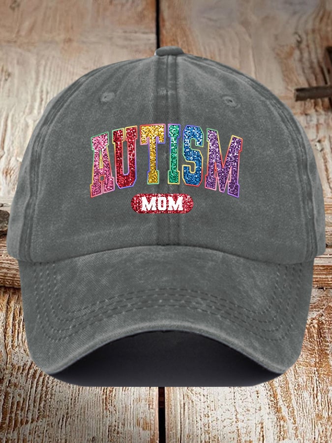Unisex Autism Mom Print Baseball Cap