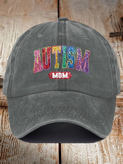 Unisex Autism Mom Print Baseball Cap