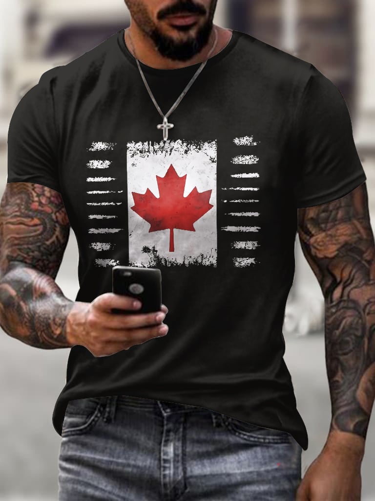Men's Retro Canada Print T Shirt
