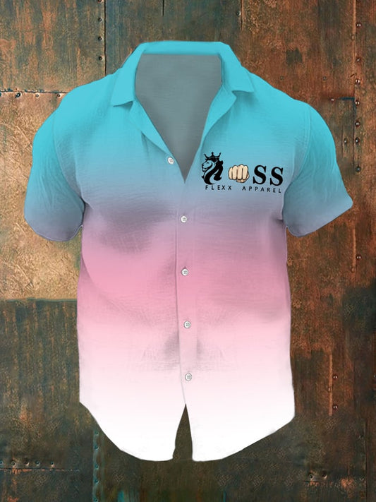 Herren Business Casual Hemd mit Farbverlauf