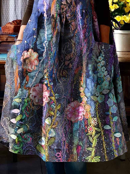 Relaxed Floral Pocket Print Dress