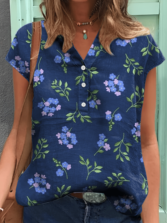 Women's Casual Vintage Japanese Art Print Shirt