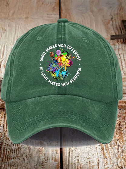 Unisex What Make You Different Make You Beautiful Print Baseball Cap
