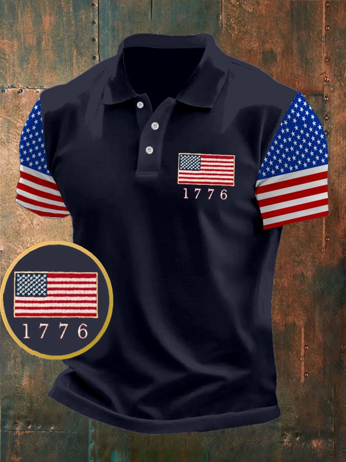 Men's We The People Fourth Of July America 1776 Patriotic Polo Shirt