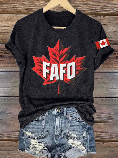 Women's Retro FAFO Canada Print T-Shirt