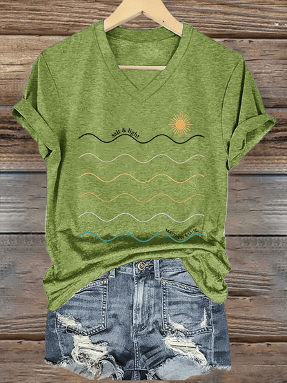 Women's Salt & Light Faith Print V-Neck T-Shirt