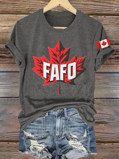 Women's Retro FAFO Canada Print T-Shirt