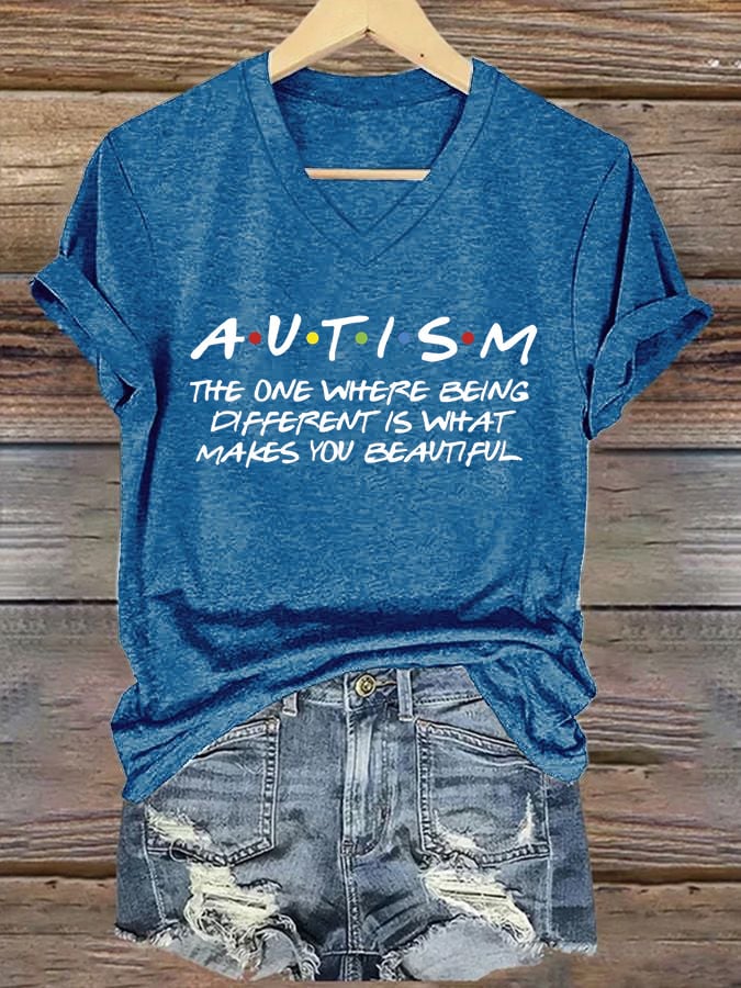 Women's Autism Awareness Print T-Shirt