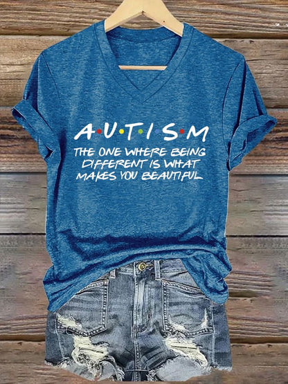 Women's Autism Awareness Print T-Shirt