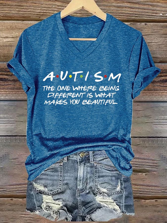 Women's Autism Awareness Print T-Shirt
