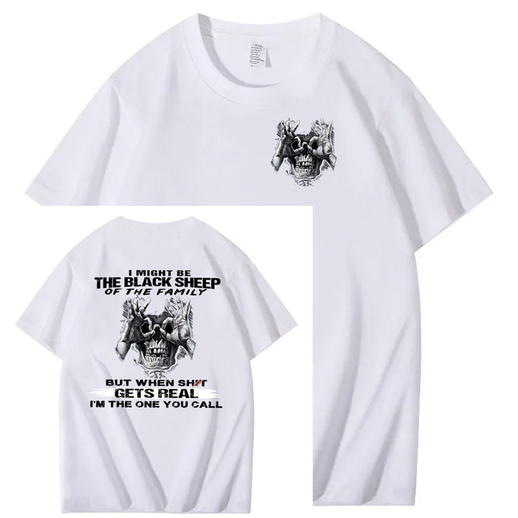 The Blacksheep Of  The Family Pattern Print 100%Cotton T-Shirt