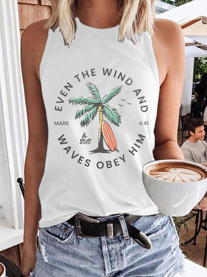 Women'S Casual Christian Scripture Print Tank Top