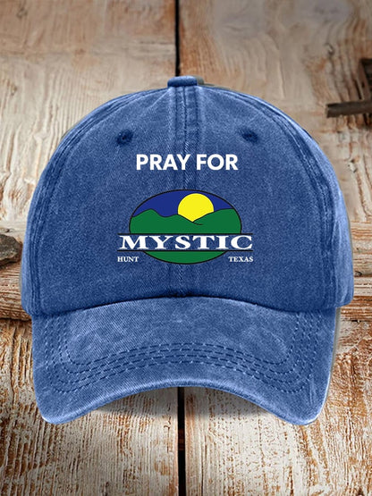 Retro Texas Strong Pray For Mystic Hunt Texas Print Baseball Cap