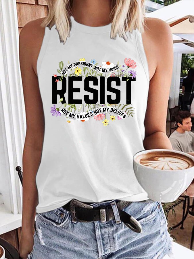 Retro Resist Not My President, Not My Voice, Not My Values, Not My Beliefs Print Vest