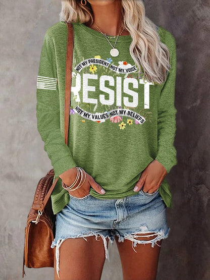 Retro Resist Not My President, Not My Voice, Not My Values, Not My Beliefs Print T-Shirt