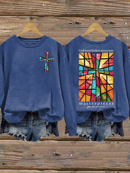 Women's God Turns Broken Pieces Into Masterpieces  Sweatshirt
